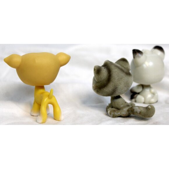 LPS Littlest Pet Shop Trio 3pc Dog Cat Magic Motion Siamese Flocked Greyhound - Picture 6 of 8